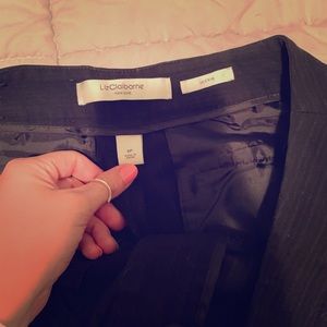 Black with White dashed striped slacks 6P